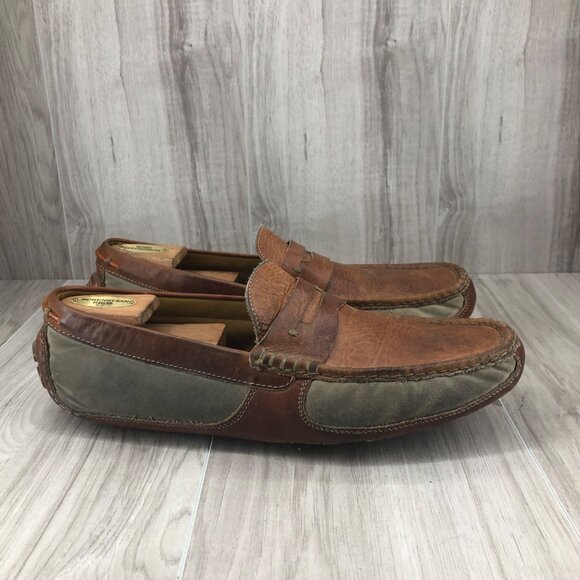 Trask Driving Loafers Mens 12M Derek Brown Leather Slip On Shoes - Picture 1 of 11